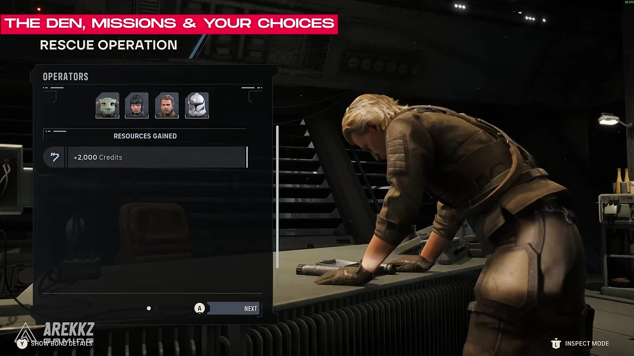 STAR WARS Zero Company The Den hub walk before Holotable deploy